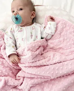 Hot Selling Baby Comforter Blanket Soft Minky Fleece Organic Cotton Minky Warm Baby Blanket For Newborn Baby