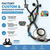 Ruban de puzzle personnalisé avec motif pour la sensibilisation à l'autisme, en PVC, accessoires universels pour stéthoscope, vente en gros