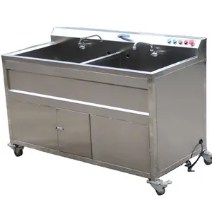 100-200kgs/h Output Ozone Air Bubble Fruit Vegetable Washing Machine / Industrial Vegetable Fruit Washing Machine