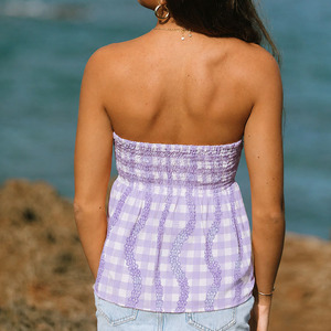 High-quality design summer vacation printed bow strapless <b>top</b> custom soft rayon <b>Hawaiian</b> tank <b>tops</b> - Product Image 2