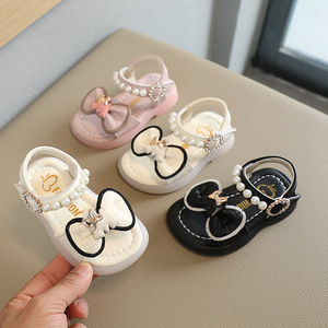Sandales pour bébé fille de 0 à 3 ans, semelle souple, nœud, sandales princesse, pantoufles pour bébé fille - Product Image 2