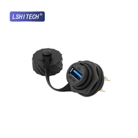 Connecteur USB 3.0 femelle à femelle étanche pour montage sur panneau Prise femelle USB3.0 avec couvercle anti-poussière