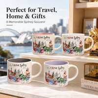 Souvenirs de la ville de Sydney en Australie, tasse en céramique, idées de cadeaux touristiques, tasse à café en porcelaine peinte à la main, personnalisable OEM ODM