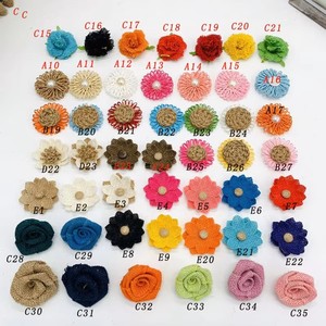 Fleurs en lin DIY de haute qualité, nœuds décoratifs, fleurs en toile de jute pour la décoration de casquettes de <span class=keywords><strong>maternelle</strong></span> et de vêtements - Product Image 3