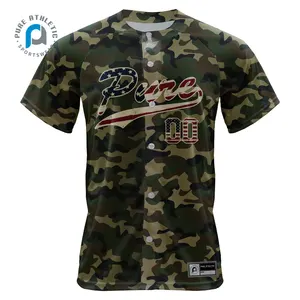 Pure custom stitch set cubs camouflage green uniforms pullover american pullover professional baseball jersey pakistan