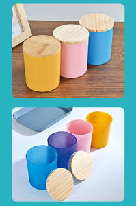 Barattolo in <span class=keywords><strong>Vetro</strong></span> Colorato Trasparente <span class=keywords><strong>di</strong></span> Lusso Multicolore <span class=keywords><strong>per</strong></span> <span class=keywords><strong>Candele</strong></span>, Decorazione Casa - Product Image 5