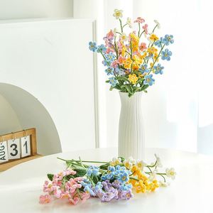 Handmade Woven <b>Wool</b> Forget-Me-Not Flower Bouquet Soft Floral Gift Home Decor Wholesale Crochet Flower Hand Knitted Flowers - Product Image 4