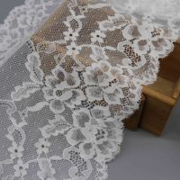 Dentelle Raschel florale large en nylon élastique de luxe, deux modèles, pour robes de mariée et robes de soirée, directement de l'usine