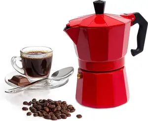 Klassische Italienische Kaffeemaschine im Stovenail-Stil, Minimalistische Runde Aluminium-Handkaffeekanne, Arabische Kaffeekanne Dallah zum Kaffeebrühen - Product Image 1