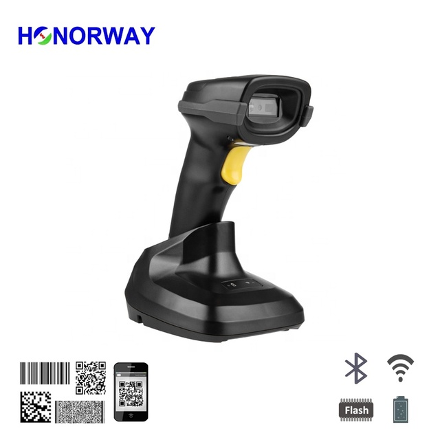 2.4GHz Wireless BT USB Handheld Portable Auto Sensing 1D 2D QR Inversed Datamatrix Barcode Scanner with Cradle in Stock