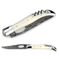 Couteau de chasse en acier damas fait à la main de qualité supérieure avec manche en os de chameau couteau pliant