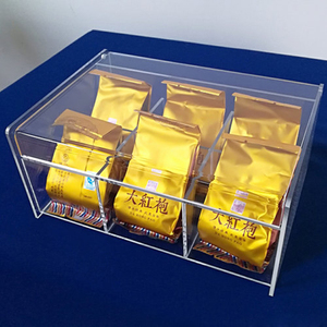 Tùy chỉnh rõ ràng Acrylic 6 compart hộp trà với cho lật nắp Rack hiển thị - Product Image 5