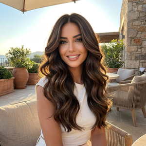 Extensions à clips Remy de qualité salon, cheveux chinois double trame, brun chocolat foncé, sans couture, simple trame, lot de 7 pièces, 100g - Product Image 5