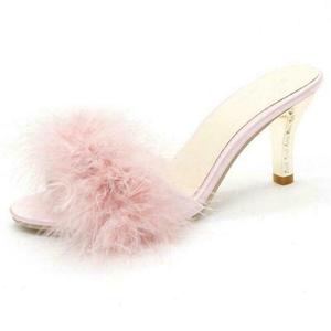 Moda donna Open Toe Pumps soffice ciabatte in pelliccia <span class=keywords><strong>con</strong></span> tacco a spicchi <span class=keywords><strong>con</strong></span> ciabatte a tacco alto in pelliccia per l'estate - Product Image 5