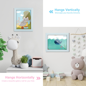 Kids A4 Picture <b>Frames</b> Brown Wood Front Opening Tempered Glass 4x6 Horizontal Vertical Formats A4 Photos Iron Fronted - Product Image 5