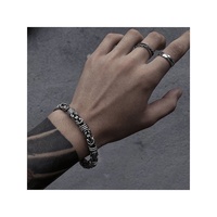 Bracelet lourd en acier inoxydable, chaîne de dragon, pour homme, vintage, punk rock, motard, hip hop, bijoux plaqué or, lien tissé, cadeau