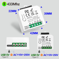Interrupteurs sans fil RF 433 MHz, télécommande, AC110V 220V 10A 2000W, récepteur relais, télécommande pour éclairage, porte de garage