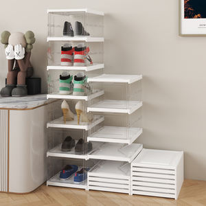 DAYOOH Gabinete para Zapatos de 6 Niveles Sin Instalación Organizador de Zapatos Transparente Contenedor de Plástico Plegable para Almacenamiento de Zapatos - Product Image 2