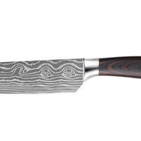 Couteau de chef damas professionnel 8 pouces cuchillos de cocina manche en bois de pakawood avec boîte-cadeau