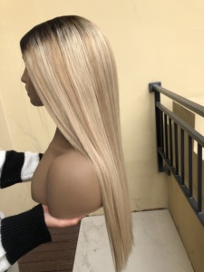 Nueva Llegada Highlight Hair U Part Peluca Cabello Humano 22 "150 Densidad Cabello Liso Sedoso Transparente Brasileño 1 PC Largo Medio - Product Image 2