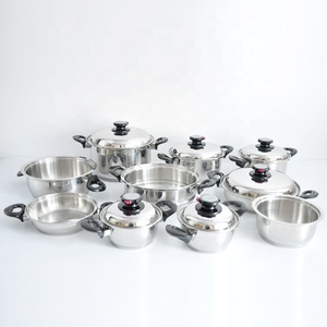Juego de utensilios de cocina de <span class=keywords><strong>acero</strong></span> <span class=keywords><strong>inoxidable</strong></span> sin agua y sin aceite, ollas y <span class=keywords><strong>sartenes</strong></span> de grado quirúrgico 304 para cocina casera, 22 unidades - Product Image 2