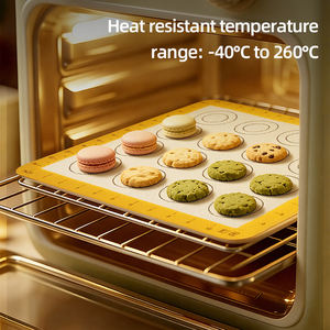 맞춤형 색상 0.7mm 통기성 노란색 실리콘 베이킹 매트 녹은 콩 쿠키 베이킹 매트 마카롱 디자인 퍼프 베이킹 팬 패드 - Product Image 2