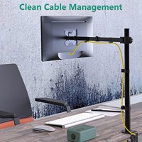 Support de bureau pour deux moniteurs MG Extra Tall, 27 pouces, entièrement réglable, inclinaison à 360 degrés, pivotant, en acier et aluminium, capacité de 22 livres, en stock