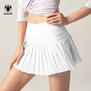 plus size Women's Active Tennis Golf Skort Pleated Athletic Sports Running Waist Pleater Skirt with Inner Pockets and Shorts