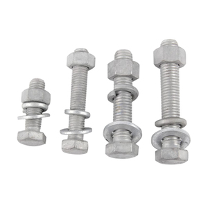 Vis à tête hexagonale à filetage complet galvanisées à chaud de grade 8.8 M8 M10 M12 M14 M16 M18 M20 avec écrous et rondelles - Product Image 2