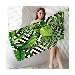 Bottle recycled beach towel superdry Microfiber waffle beach towel wholesale custom sand free printed beach towel