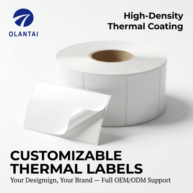 50mm*30mm Heat Sensitive Durable Direct Thermal Labels Blank Perforated Barcode Address Stickers-Compatible with 4000/Roll