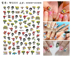 Autocollant d'ongles de fleurs mélangées de haute qualité pour filles, décorations DIY, Nail Art