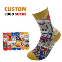 Vente en gros de chaussettes fantaisie longues personnalisées de haute qualité Chaussettes amusantes respirantes colorées pour hommes