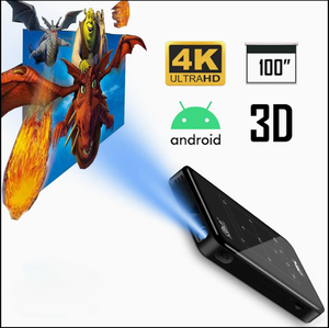Meilleur projecteur DLP de poche P09, 100 lumens ANSI, batterie 5000 mAh, 8 Go, Android 9, mise au point manuelle, 3D, vidéo 1080P 4K, home cinéma - Product Image 3