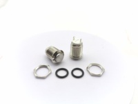 Bouton poussoir métallique 12 mm, interrupteur à enclenchement et momentané, type mini, étanche IP65, bornes de soudure 2 broches
