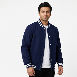 Vestes universitaires pour hommes personnalisées en gros, de haute qualité, à manches longues, couleur unie, prix abordable - Product Image 1