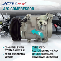 Compresseur de climatisation de voiture 12 volts 10S17C avec embrayage pour Toyota Camry 2.4 OEM 8832006080 883200608084 4471708140 12V