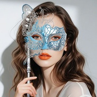 Masque Métallique DAMAI Papillon Vénitien Mystérieux pour Femme – Accessoire Tendance pour Soirée, Bal, Halloween, Mascarade, Fête, Bar, Costumes