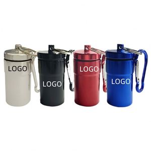 Multi Colors Small <b>Aluminum</b> Bottles Outdoor Travel Pill <b>Containers</b> Daily Pill Case Keychain Custom Logo - Product Image 1