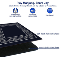 Tapis de Mahjong de Luxe Imprimé par Transfert Thermique - Design Personnalisé, Base en Caoutchouc Antidérapante Portable pour Table de Mahjong Américain