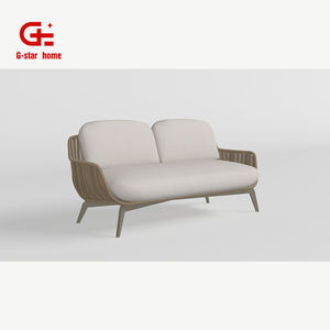 Canapé double moderne d'extérieur en aluminium imperméable avec coussins pour le salon <span class=keywords><strong>de</strong></span> la villa au bord <span class=keywords><strong>de</strong></span> la piscine-pour les hôtels - Product Image 1