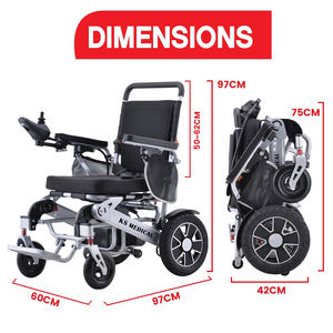 Sillas de ruedas eléctricas plegables automáticas para adultos de lujo con un clic, plegables y desplegables, 600W de potencia - Product Image 4
