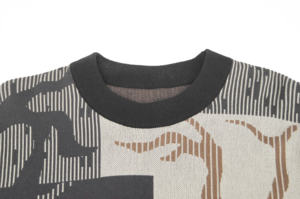 Pull en maille de coton jacquard respirant pour homme, col rond, avec logo frontal, idéal pour l'été - Product Image 4