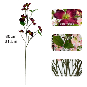 Tige de fleur de dogwood artificielle, branche de Cornus <span class=keywords><strong>à</strong></span> toucher réel pour la décoration de mariage, centre de table pour vase, décoration florale - Product Image 2