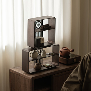 Guanlan Tea Storage Rack Rectangle Standing Type Durable Tea Ceremony Display Shelf for Teapot <b>Teacup</b> Set Dehua Origin - Product Image 4