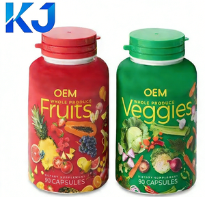 Supplément pour adolescents emballé en bouteille de capsules extraites d'eau de fruits et légumes entiers de marque privée OEM - Product Image 1