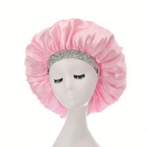 Free Sample Custom Shiny Bling Diamond Satin Rhinestone Bonnet With Logo <b>Glitter</b> Bonnets Promotion Gift - Product Image 1