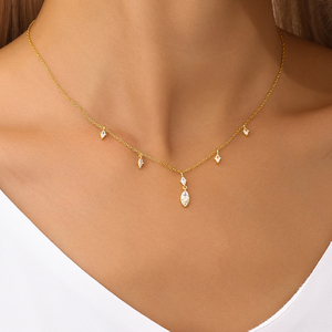 Colliers minimalistes CANNER en argent S925 avec pendentif en coquille de perle et zircon, chaîne superposée élégante, bijoux pour femmes - Product Image 6
