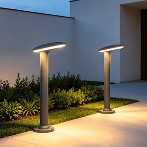Solar Lawn <b>Light</b> Aluminum Body <b>Led</b> <b>Light</b> <b>Sensor</b> Outdoor Waterproof Garden Patio Lighting - Product Image 2