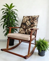 Fauteuil boule moderne du milieu du siècle, structure en bois d'hévéa, coussin en lin, tissu écologique, fauteuil inclinable, mobilier de maison, salon, pieds en métal